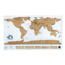 Weißes gestrichenes Papiermaterial-Rubbelkarte und 82,5 * 59,4 cm Größe Rubbel-Weltkarte